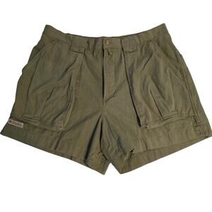 VTG Columbia Baggies AM4012 Olive Green Cotton Utility Cargo Shorts Mens XL